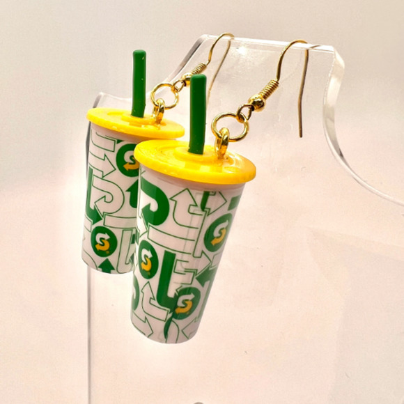 Subway Drink Earrings - Fast Food Earrings - Foodie Mini Brands Earrings - Picture 7 of 9